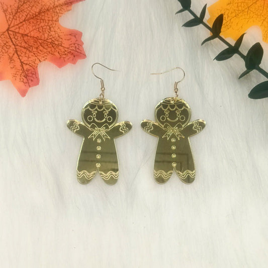 Christmas Soldier Gingerbread Man Earrings Simple